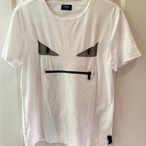 Fendi Ivory Tee with Black Label Little Devil Eye